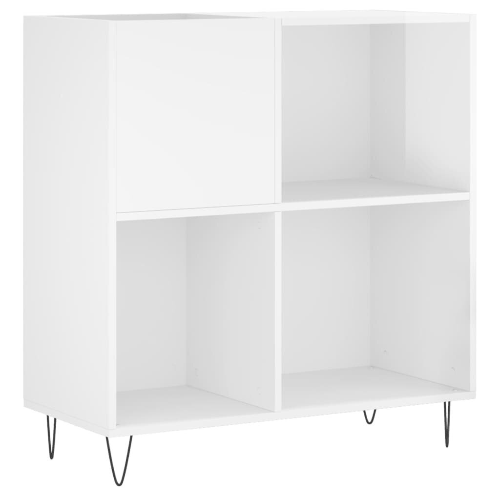 vidaXL LP-levyjen säilytyskaappi korkeakiilto valk. 84,5x38x89 cm puu hinta ja tiedot | Kaapit | hobbyhall.fi