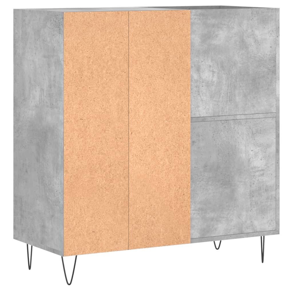 vidaXL LP-levyjen säilytyskaappi betoninharmaa 84,5x38x89 cm puu hinta ja tiedot | Kaapit | hobbyhall.fi