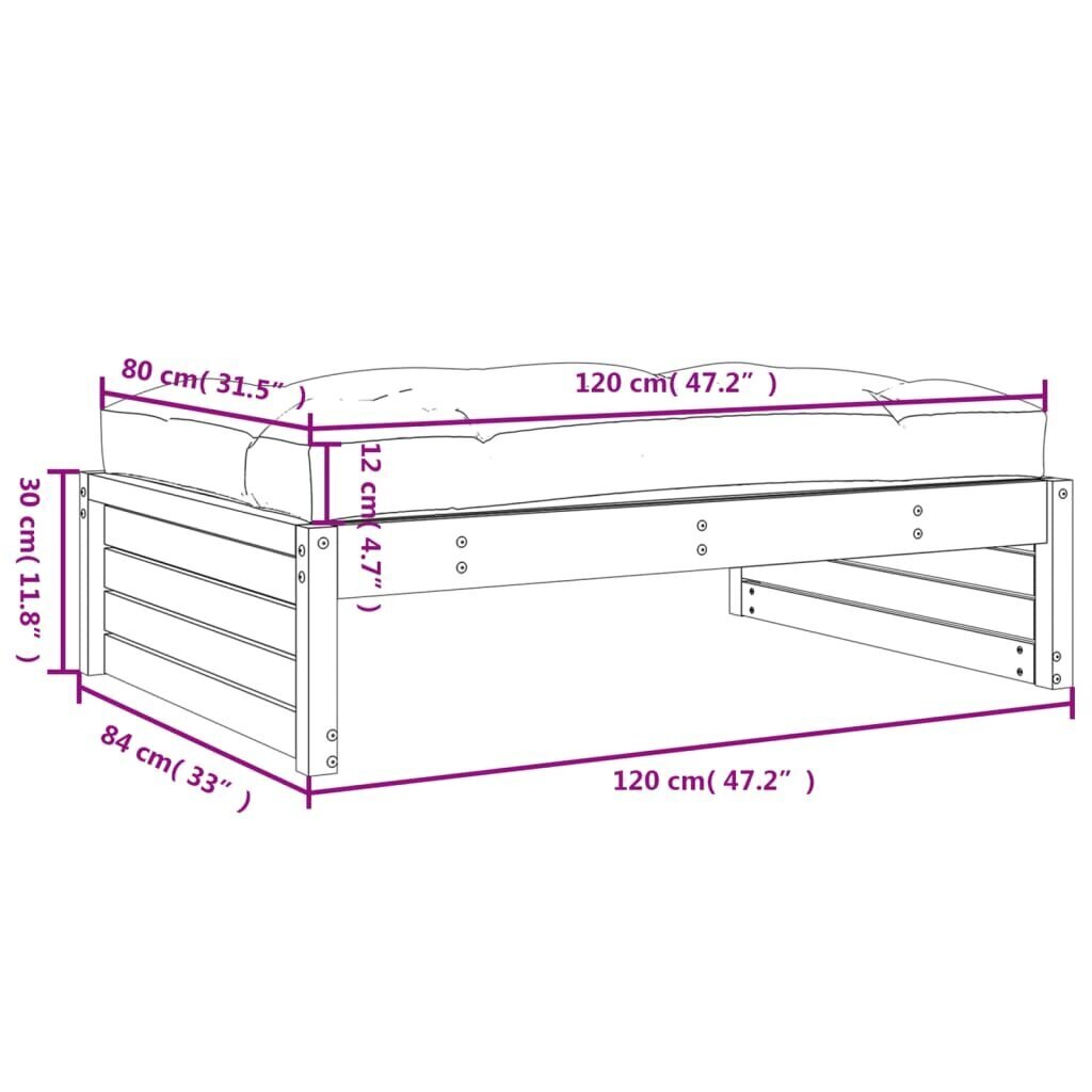 vidaXL Ulkorahi 120x80 cm kyllästetty mänty hinta ja tiedot | Puutarhatuolit | hobbyhall.fi