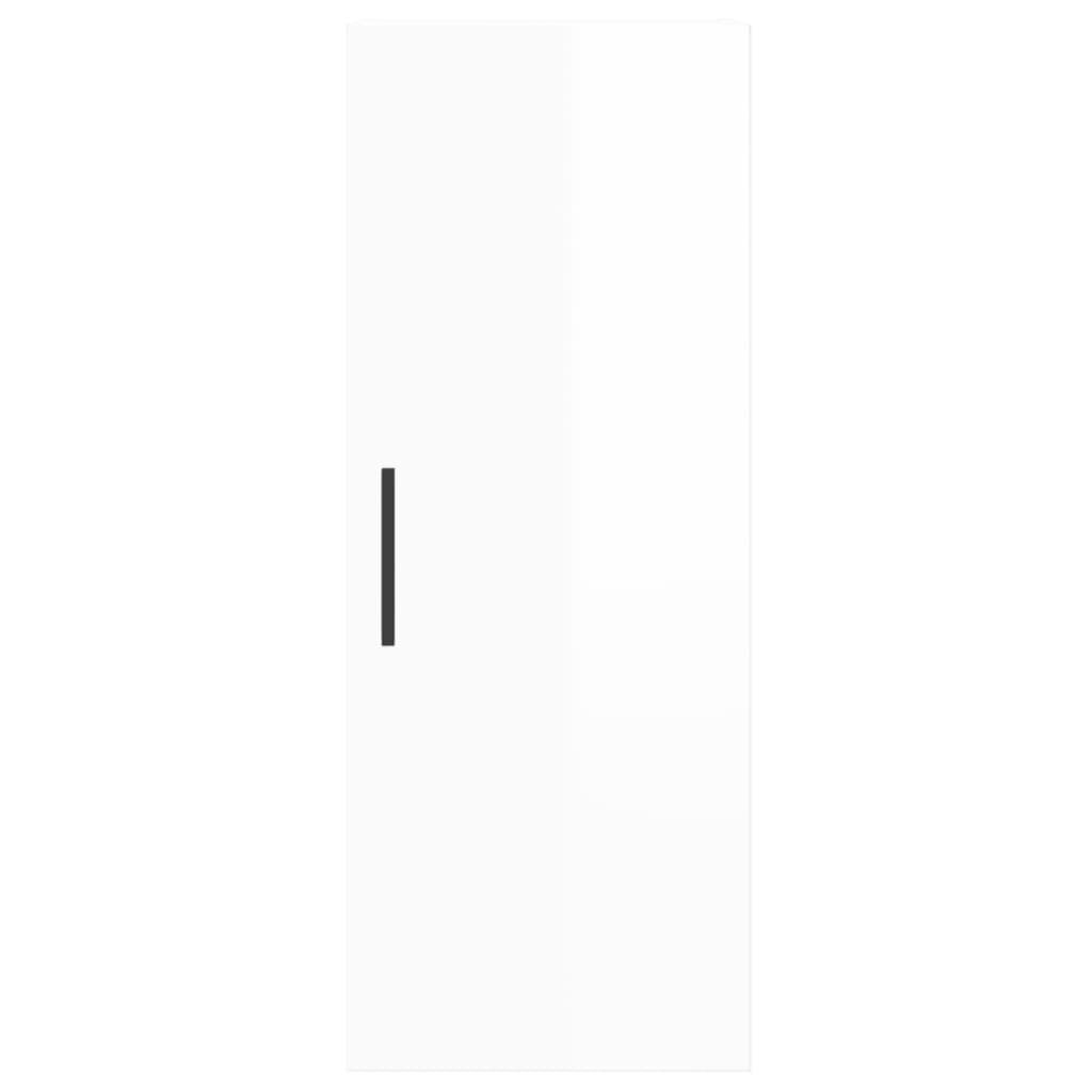 vidaXL Seinäkiinnitettävä kaappi korkeakiilto valkoinen 34,5x34x90 cm hinta ja tiedot | Olohuoneen kaapit ja lipastot | hobbyhall.fi