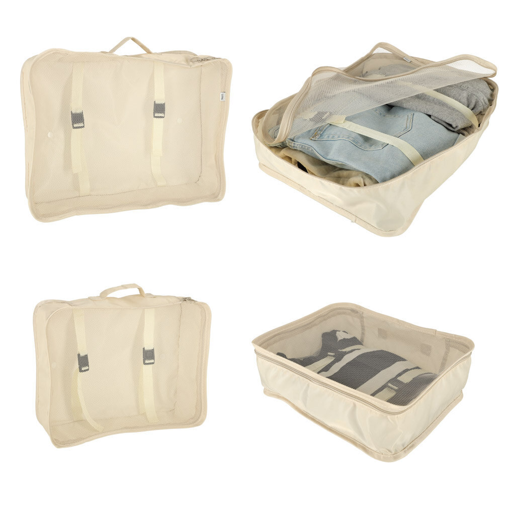 Pakkauskuutiot Travel Set, 8 kpl, beige hinta ja tiedot | Matkalaukut ja -kassit | hobbyhall.fi