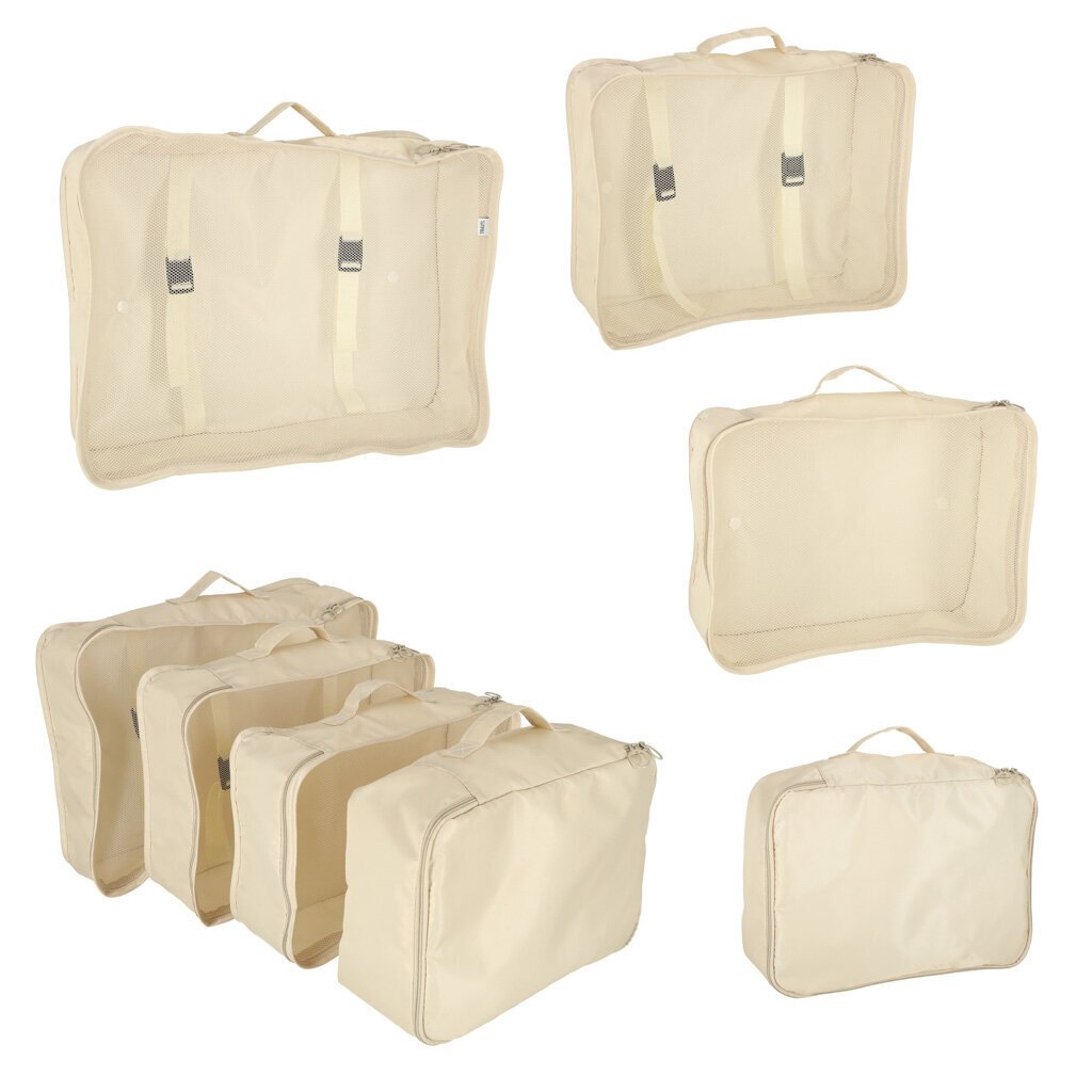 Pakkauskuutiot Travel Set, 8 kpl, beige hinta ja tiedot | Matkalaukut ja -kassit | hobbyhall.fi