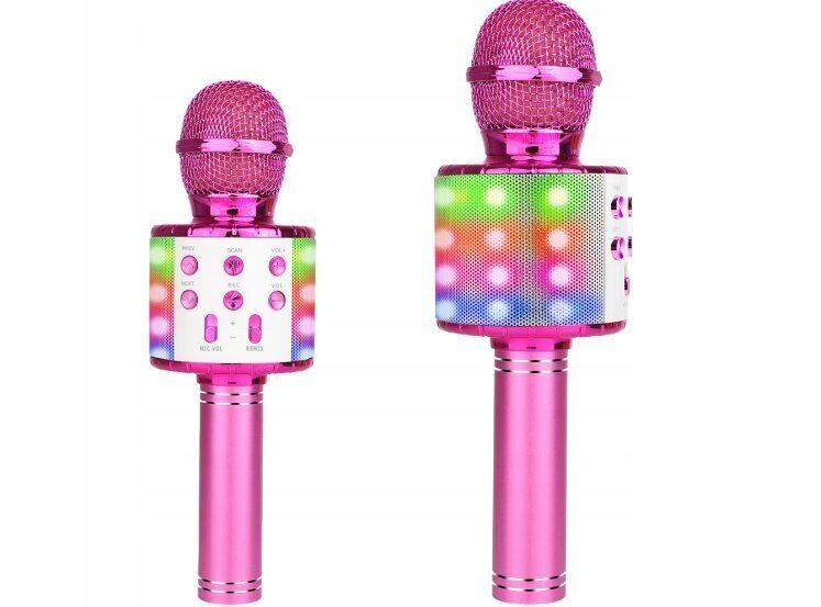 Bluetooth-karaokemikrofoni LED-valolla Manta, vaaleanpunainen hinta ja tiedot | Tyttöjen lelut | hobbyhall.fi