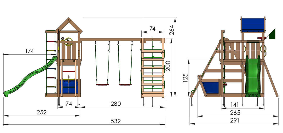 Lasten leikkipaikka Jungle Viking 2-Climb hinta ja tiedot | Lasten leikkimökit ja -teltat | hobbyhall.fi