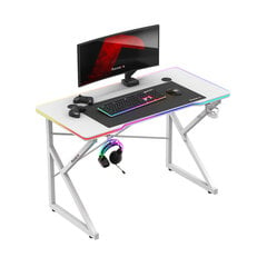 Hero 1.7 RGB White - pelipöytä hinta ja tiedot | Tietokonepöydät ja työpöydät | hobbyhall.fi