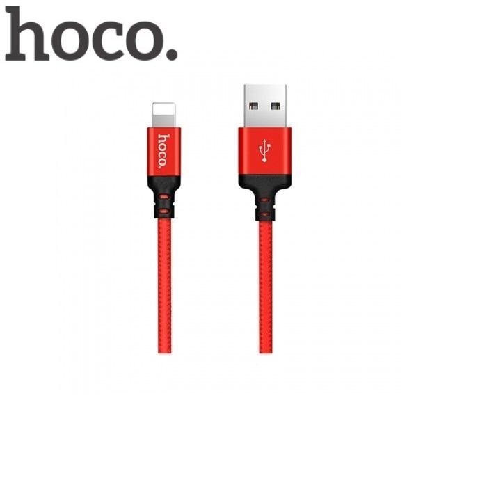 Kaapeli USB Hoco X14 Lightning punainen -musta 1.0 m hinta ja tiedot | Puhelinkaapelit | hobbyhall.fi