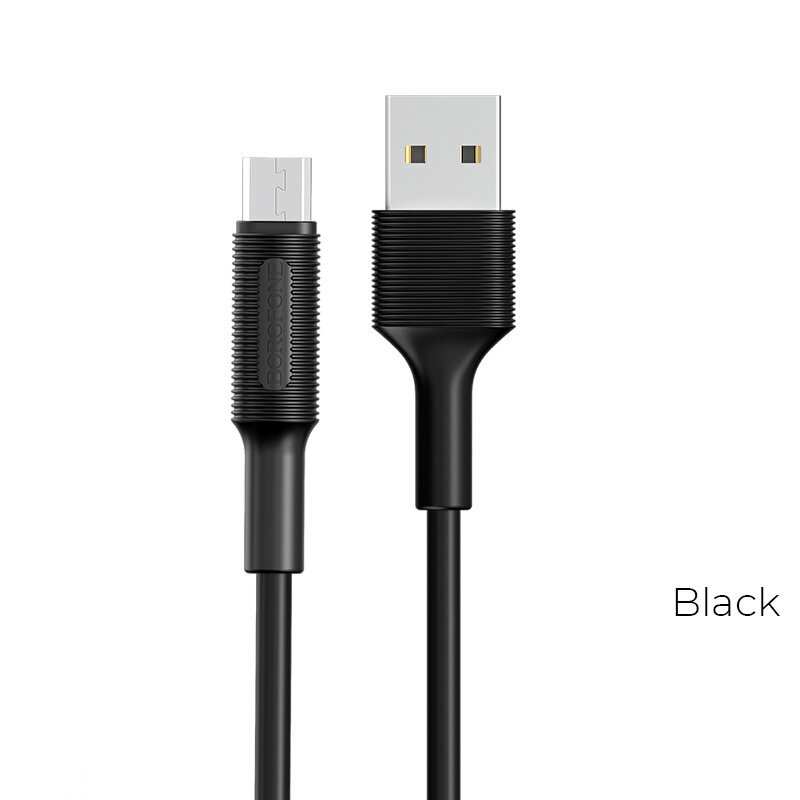 Kaapeli USB Borofone BX1 microUSB 1.0 m musta hinta ja tiedot | Puhelinkaapelit | hobbyhall.fi