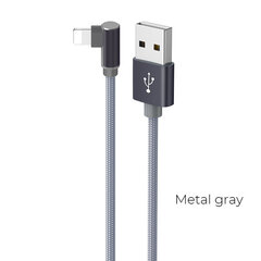 Kaapeli USB Borofone BX26 Lightning 1.0 m metal harmaa hinta ja tiedot | Puhelinkaapelit | hobbyhall.fi