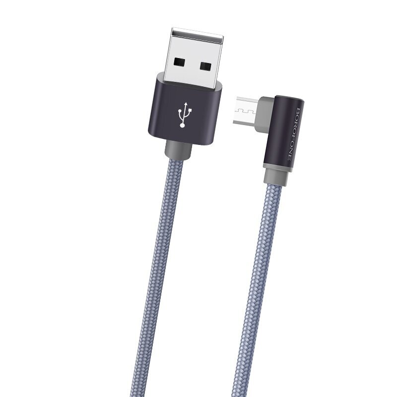 Kaapeli USB Borofone BX26 microUSB 1.0 m metal harmaa hinta ja tiedot | Puhelinkaapelit | hobbyhall.fi