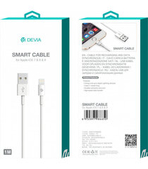 Kaapeli USB Devia Smart Lightning 2.0 m valkoinen hinta ja tiedot | Puhelinkaapelit | hobbyhall.fi