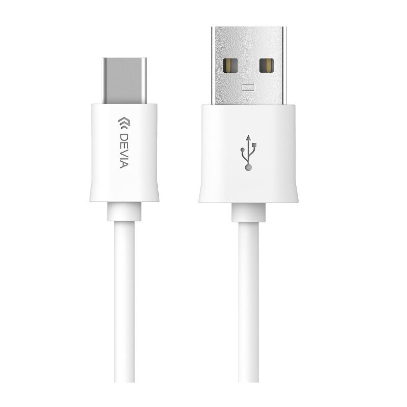 Kaapeli USB Devia Smart Type-C 2.0 m valkoinen hinta ja tiedot | Puhelinkaapelit | hobbyhall.fi