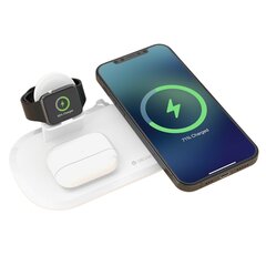 langaton charging Devia 3in1 Smart Phone, Apple Watch, Airpods valkoinen hinta ja tiedot | Puhelimen laturit | hobbyhall.fi
