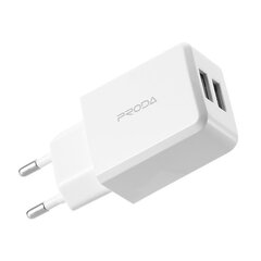 Charger Proda PD-A22 with 2 USB connector + Lightning 2.1A white hinta ja tiedot | Puhelimen laturit | hobbyhall.fi