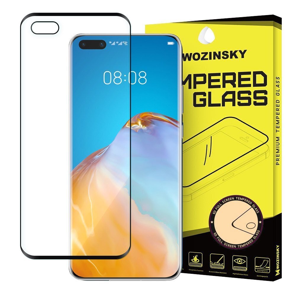 Suojalasi Wozinsky 5D case-friendly Huawei P40 musta hinta ja tiedot | Näytönsuojakalvot ja -lasit | hobbyhall.fi