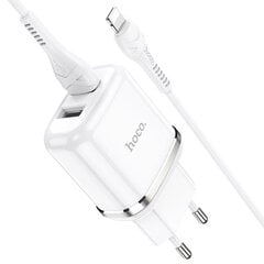 Laturi Hoco N4 with 2 USB + Lightning (2.4A) valkoinen hinta ja tiedot | Puhelimen laturit | hobbyhall.fi