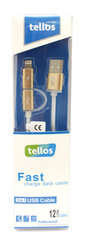 Kaapeli USB Tellos TPE 2in1 microUSB-Lightning kulta, 1.2 m hinta ja tiedot | Tellos Puhelimet, älylaitteet ja kamerat | hobbyhall.fi