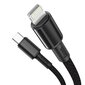 Kaapeli USB Baseus High Density Braided Fast Data PD 20W Type-C - Lightning 1m musta CATLGD-01 hinta ja tiedot | Puhelinkaapelit | hobbyhall.fi