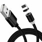 Kaapeli USB magneettinen microUSB magneettinen 1.0 m musta hinta ja tiedot | Puhelinkaapelit | hobbyhall.fi