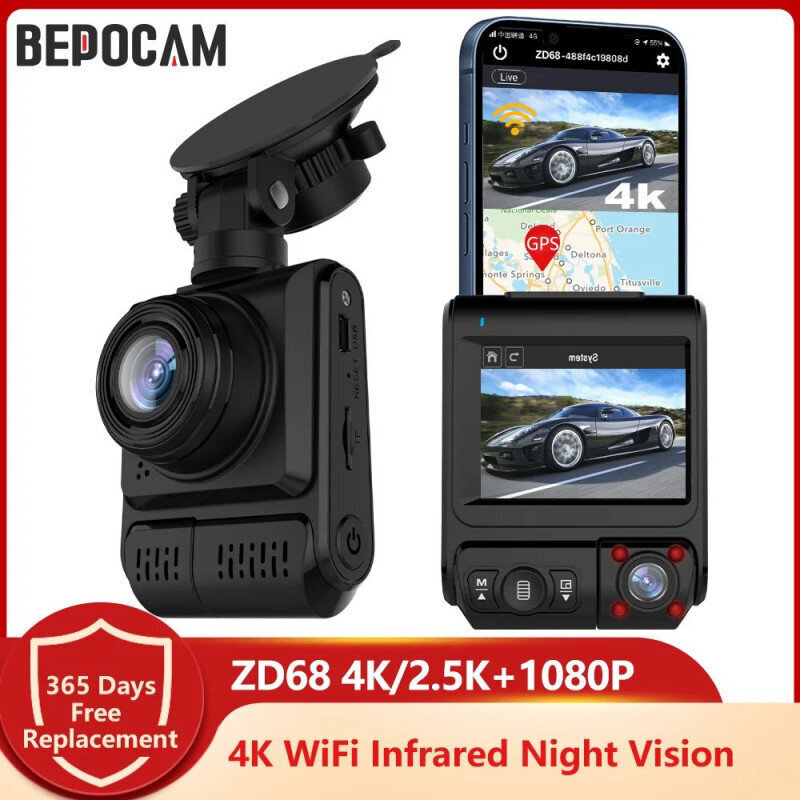 BEPOCAM ZD68 Autovideonauhuri 4K+1080P hinta ja tiedot | Autokamerat | hobbyhall.fi