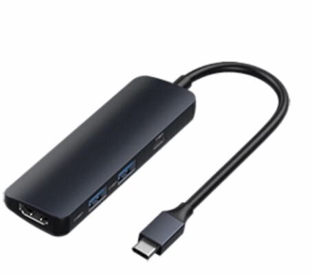 Adapteri Devia Leopard Type-C kiinni HDMI kiinni USB3.0*2+PD 4 In 1 HUB harmaa hinta ja tiedot | Adapterit | hobbyhall.fi