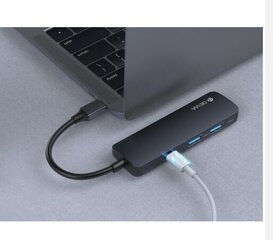 Adapteri Devia Leopard Type-C kiinni HDMI kiinni USB3.0*2+PD 4 In 1 HUB harmaa hinta ja tiedot | Adapterit | hobbyhall.fi