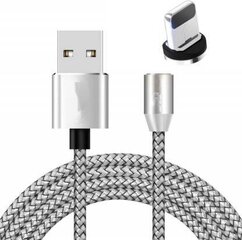 Kaapeli USB magneettinen Lightning magneettinen 1.0 m valkoinen hinta ja tiedot | Puhelinkaapelit | hobbyhall.fi