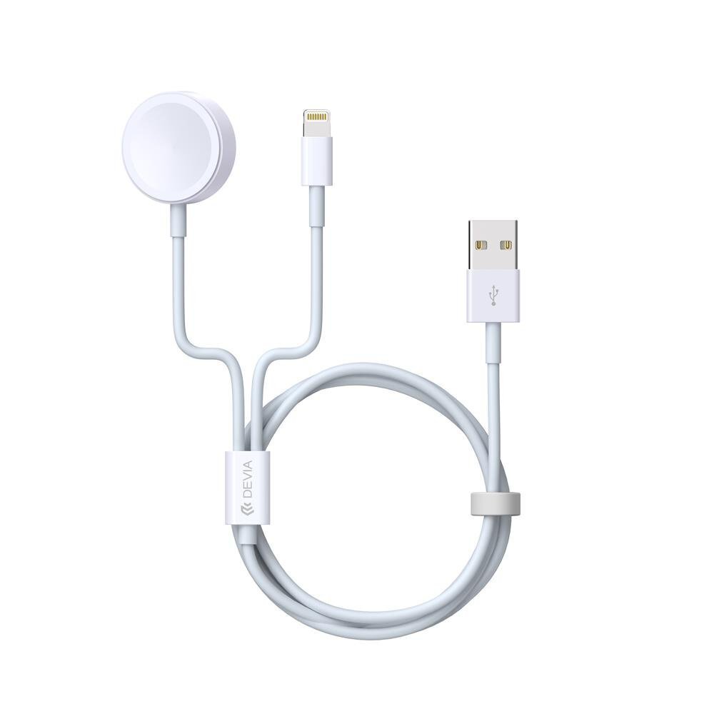 Kaapeli USB Devia Smart 2in1 Lightning+Apple Watch Wireless charger hinta ja tiedot | Älykellojen ja aktiivisuusrannekkeiden lisätarvikkeet | hobbyhall.fi