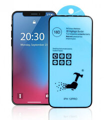 Suojalasi 18D Airbag Shockproof Apple iPhone 12 Pro Max musta hinta ja tiedot | Näytönsuojakalvot ja -lasit | hobbyhall.fi