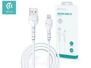 Kaapeli USB Devia Kintone Lightning 1.0 m valkoinen 5V 2.1 A hinta ja tiedot | Puhelinkaapelit | hobbyhall.fi