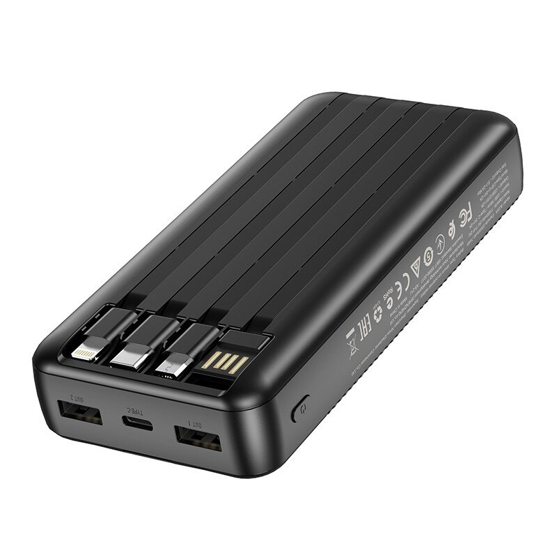 Ulkoinen Akku Power Bank Borofone BJ20A 5 Output 3 Input 20000 mAh musta hinta ja tiedot | Varavirtalähteet | hobbyhall.fi