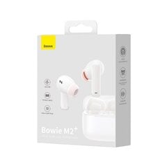 Langattomat kuulokkeet Baseus Bowie M2+ valkoinen NGTW190002 hinta ja tiedot | Baseus Tietokoneen lisälaitteet | hobbyhall.fi