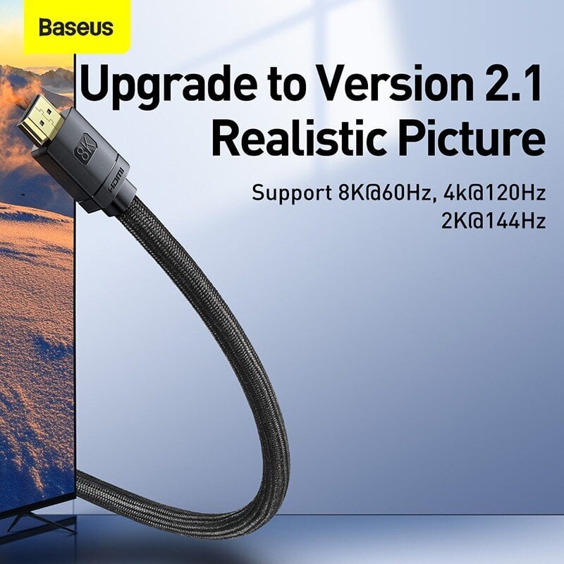Videokaapeli Baseus High Definition 8K HDMI 1.5m WKGQ040101 hinta ja tiedot | Kaapelit ja adapterit | hobbyhall.fi