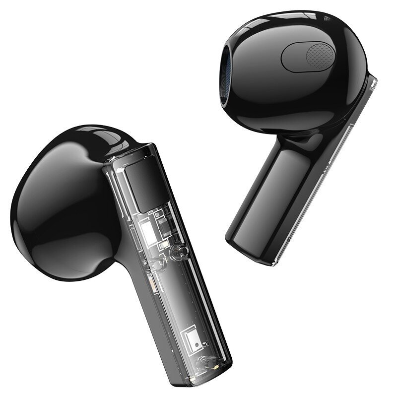 Langattomat kuulokkeet Borofone BW23 Crystal Bean Transparent Edition TWS musta hinta ja tiedot | Kuulokkeet | hobbyhall.fi