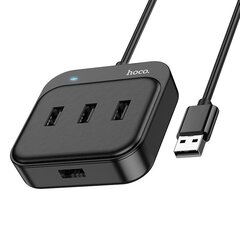 USB-keskitin Hoco HB31 Easy 4-in-1 converter USB kiinni 4xUSB2.0 1.2 m musta hinta ja tiedot | Adapterit | hobbyhall.fi