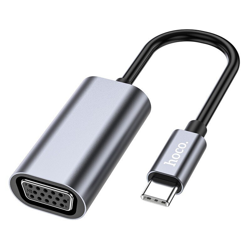 Adapteri Hoco UA21 Type-C kiinni VGA harmaa hinta ja tiedot | Adapterit | hobbyhall.fi