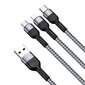 Kaapeli USB DUZZONA A3 3in1 microUSB-Lightning-Type-C 1.2 m harmaa hinta ja tiedot | Puhelinkaapelit | hobbyhall.fi