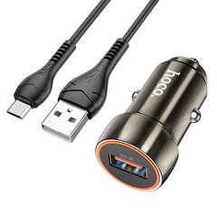 Auton laturi Hoco Z46 USB-A 18W QC3.0 + MicroUSB harmaa hinta ja tiedot | Puhelimen laturit | hobbyhall.fi