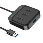 USB-keskitin Hoco HB31 Easy 4-in-1 converter USB kiinni USB3.0 + 3xUSB2.0 1.2 m musta hinta ja tiedot | Adapterit | hobbyhall.fi