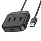 USB-keskitin Hoco HB31 Easy 4-in-1 converter USB kiinni USB3.0 + 3xUSB2.0 1.2 m musta hinta ja tiedot | Adapterit | hobbyhall.fi