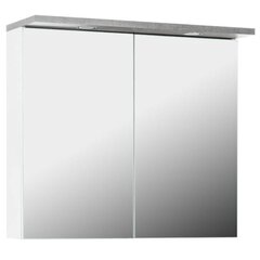 Peilikaappi Praya, valkoinen kiiltävä/betoni hinta ja tiedot | Kylpyhuonekaapit | hobbyhall.fi