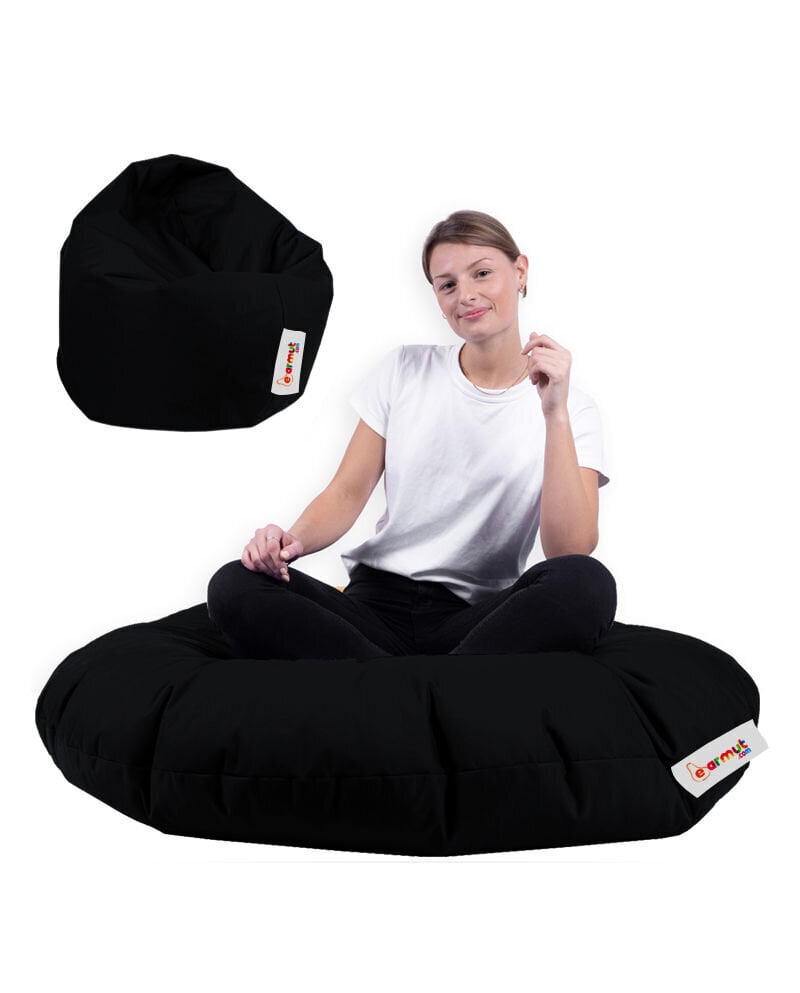 Säkkituoli Iyzi 100 Cushion Pouf, musta hinta ja tiedot | Säkkituolit, rahit ja penkit | hobbyhall.fi