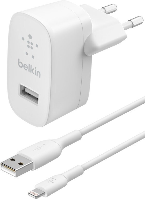Belkin Boost Lataa USB-A 12W + Lightning Kaapeli valkoinen hinta ja tiedot | Puhelimen laturit | hobbyhall.fi