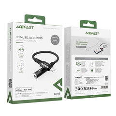 Audio Adapteri Acefast C1-05 MFi Lightning kiinni 3.5 mm (F) 0.18m musta hinta ja tiedot | Puhelinkaapelit | hobbyhall.fi