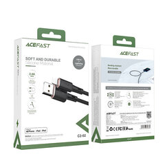Kaapeli USB Acefast C2-02 MFi USB-A to Lightning 1.2 m musta hinta ja tiedot | Puhelinkaapelit | hobbyhall.fi