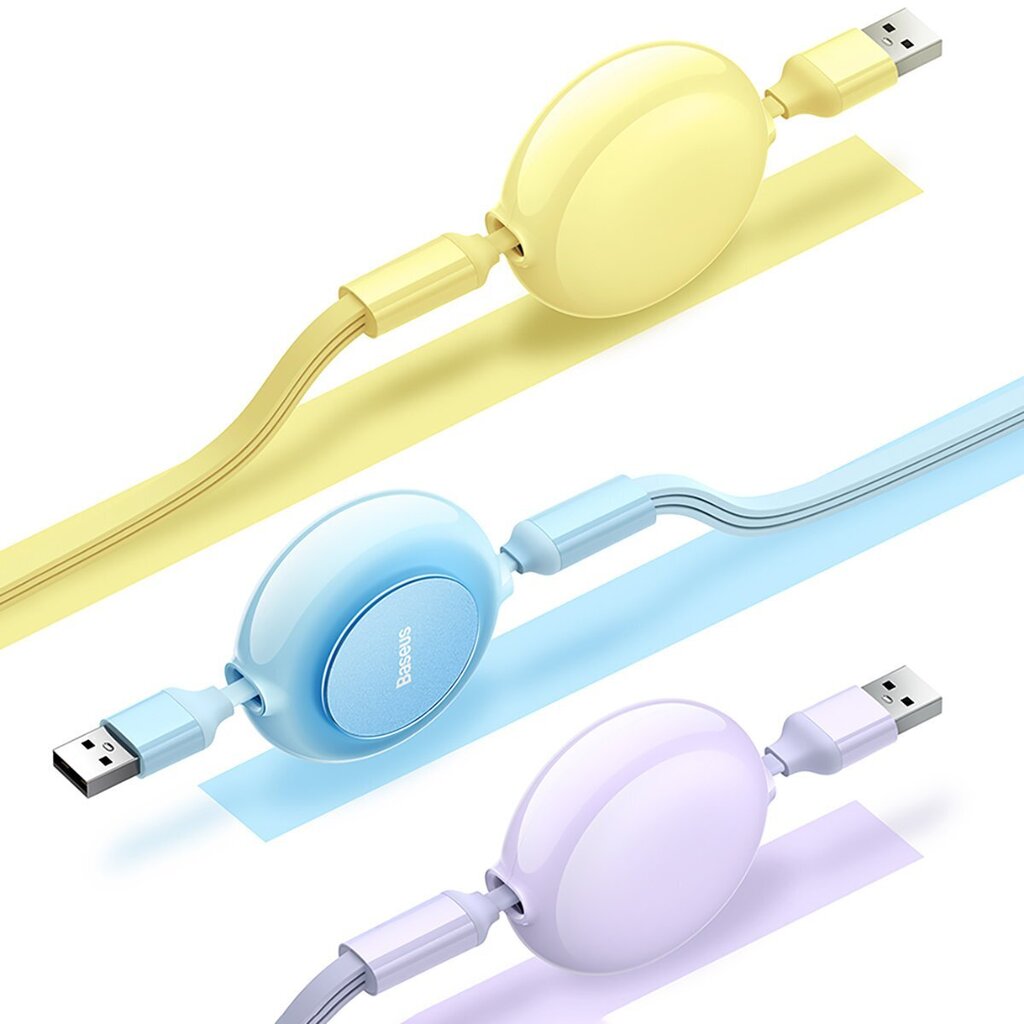 Kaapeli USB Baseus Bright Mirror 2 USB-A to MicroUSB/Type-C/Lightning 3.5A 1.1m musta CAMJ010001 hinta ja tiedot | Puhelinkaapelit | hobbyhall.fi