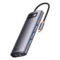 Adapteri Baseus Metal Gleam Series HUB Type-C kiinni 3xUSB3.0 + HDMI + Type-C + RJ45 + VGA WKWG040013 hinta ja tiedot | Adapterit | hobbyhall.fi