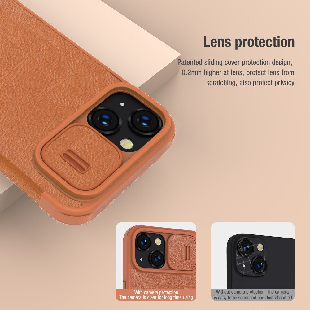 Kotelo Nillkin Qin Pro Leather Apple iPhone 14 sininen hinta ja tiedot | Puhelimen kuoret ja kotelot | hobbyhall.fi