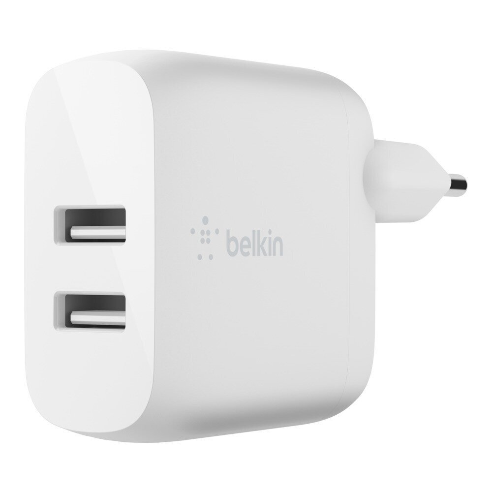 Belkin Boost Lataa Dual USB-A Wall Laturi 24W + USB-A to USB-C Kaapeli valkoinen hinta ja tiedot | Puhelimen laturit | hobbyhall.fi
