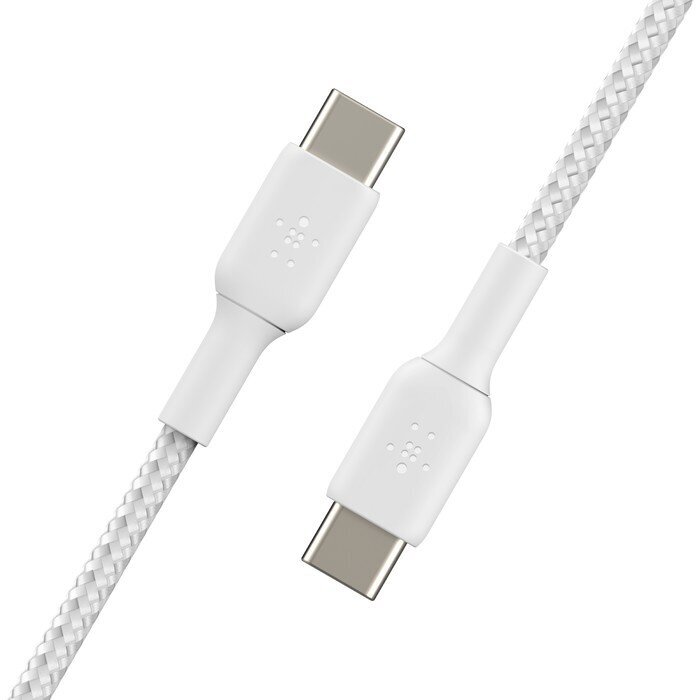 Kaapeli USB Belkin Boost Charge Braided USB-C to USB-C 1.0 m valkoinen hinta ja tiedot | Puhelinkaapelit | hobbyhall.fi