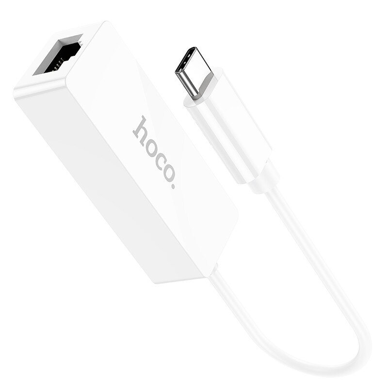 Adapteri Hoco UA22 Type-C kiinni RJ45 100 Mbp valkoinen hinta ja tiedot | Adapterit | hobbyhall.fi